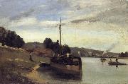 Camille Pissarro Barge on the Seine Peniche sur la Seine oil painting